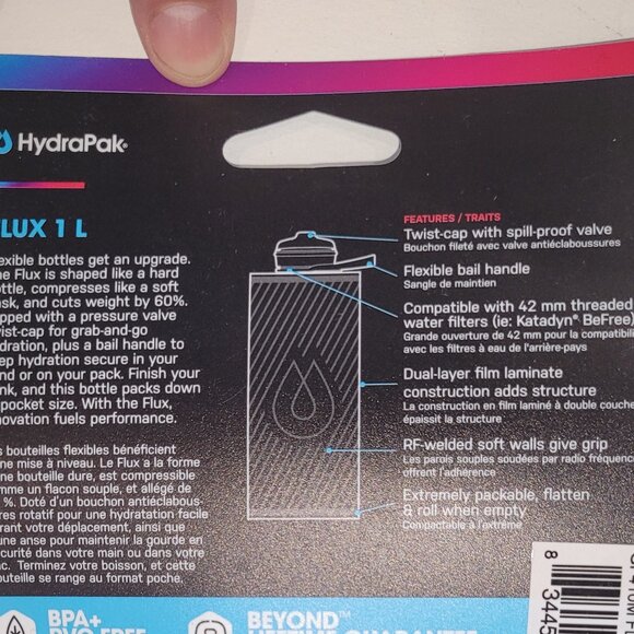 Hydrapak Flux & Seeker Water Bottle Collapsible 1L 2L 3L 4L available - Picture 10 of 11